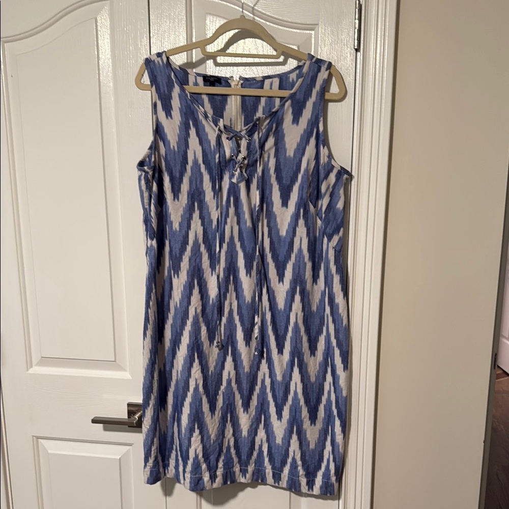 Talbots Blue and White Patterned Dress